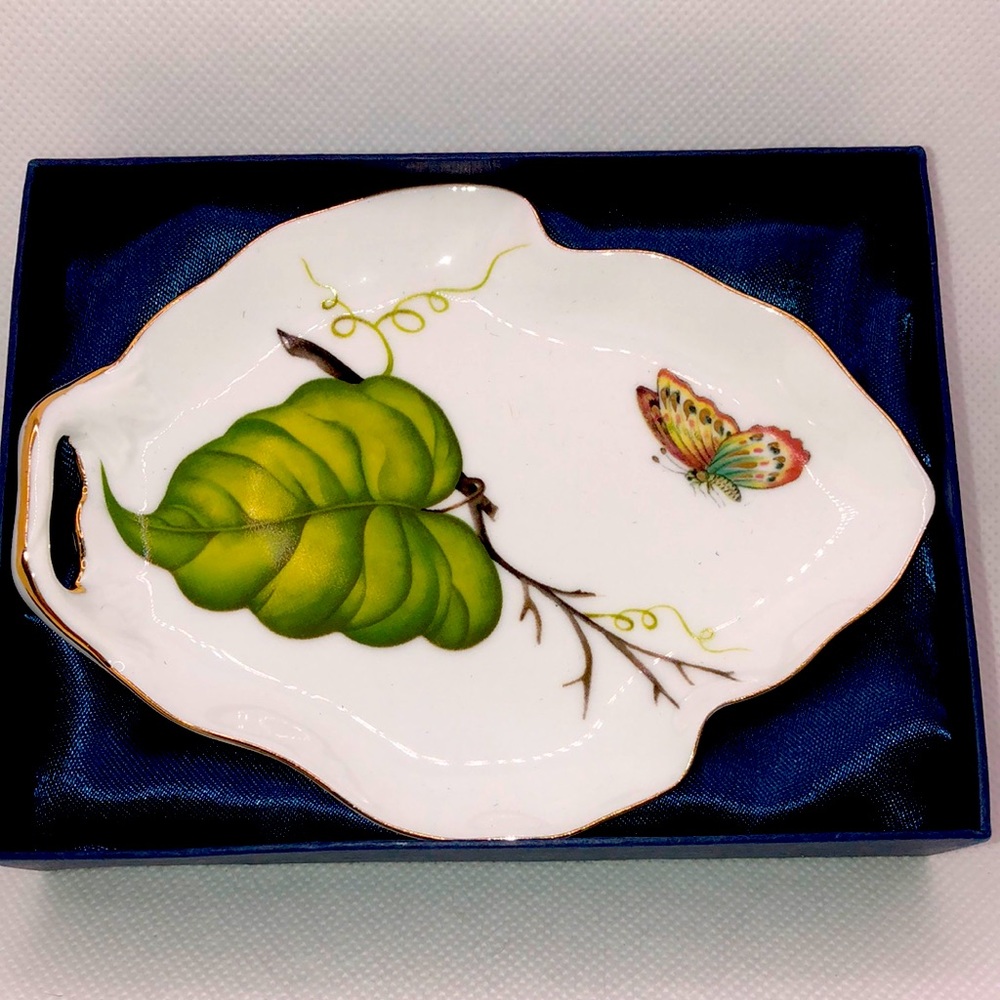 I. Godinger & Co trinket dish, Jardin leaf tray